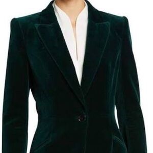 Theory Women's Dark Green Velvet Blazer